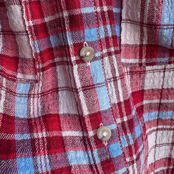 Pilcro Long Sleeve Button Up Collared Plaid Shirt Women's Size S - Picture 8 of 9